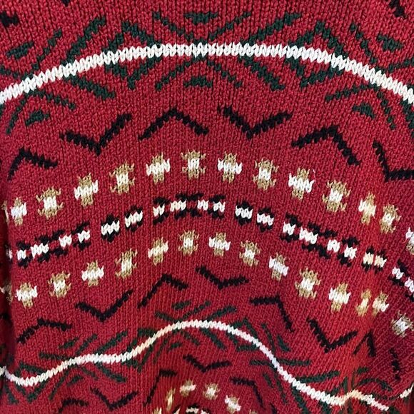 Vintage British Khaki by Robert Lighton Red Cotton Knit Cardigan - Picture 7 of 7